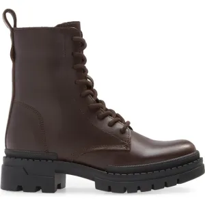 Steve Madden Genuine Leather Brown Lace Up Combat Boots