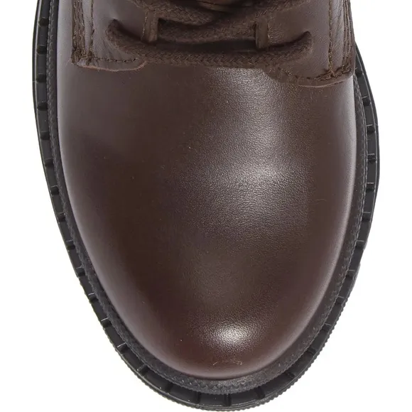 Steve Madden Genuine Leather Brown Lace Up Combat Boots