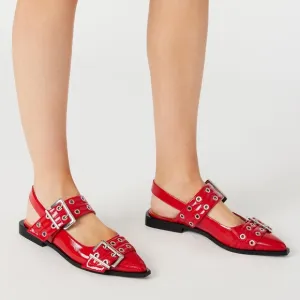 Steve Madden Graya Red Patent Flat Shoes Size 11
