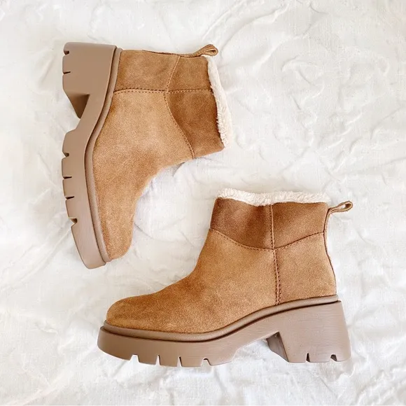 Steve Madden Hatcher Chestnut Suede Boots Size 7.5 New