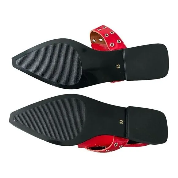 Steve Madden Smokee Red Buckle Slingback Flats Women’s 9.5