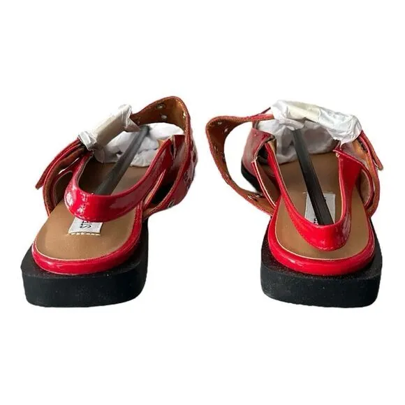 Steve Madden Smokee Red Buckle Slingback Flats Women’s 9.5
