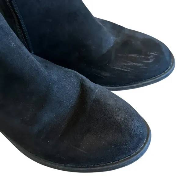 Stuart Weitzman 50/50 Shearling Black Dark Gray Boots Heart Suede Size 4 Girls