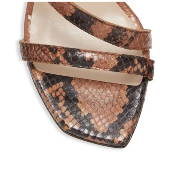 STUART WEITZMAN Beatrix 100 wrap high heel sandal cappuccino brown snakeskin sz8
