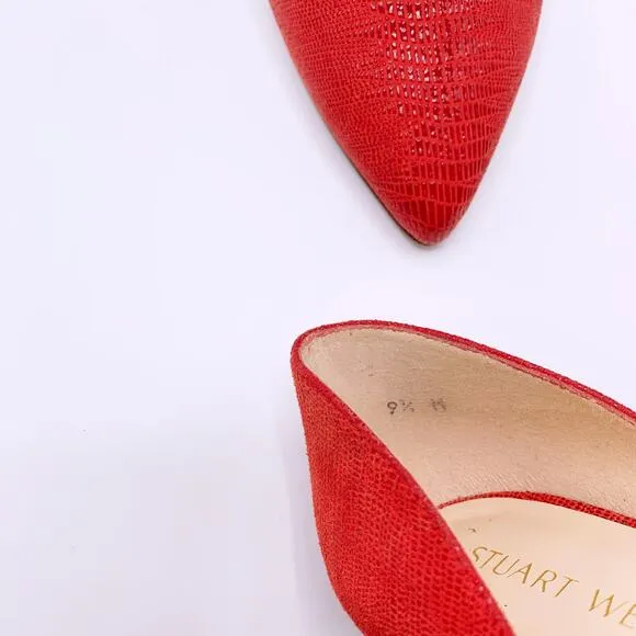 Stuart Weitzman D'Orsay Red Flats