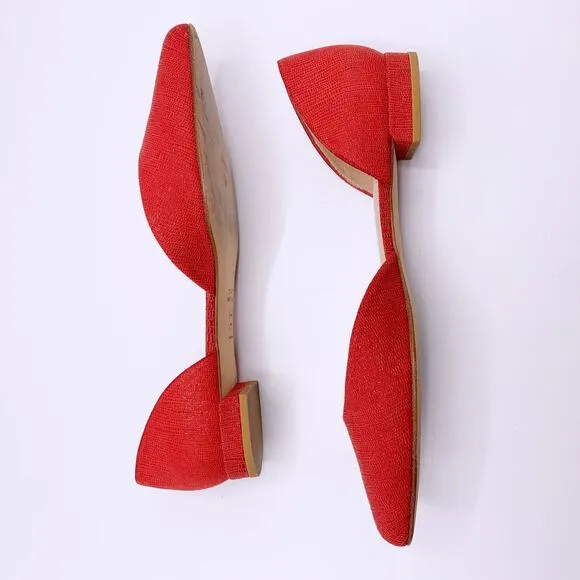 Stuart Weitzman D'Orsay Red Flats