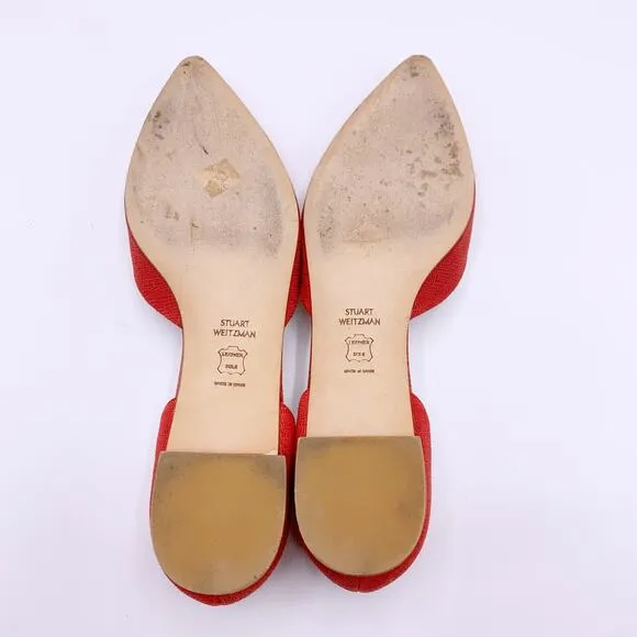Stuart Weitzman D'Orsay Red Flats
