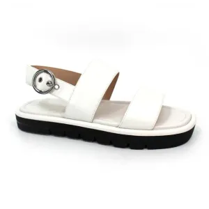 Stuart Weitzman Elodie White Smooth Leather Slingback Sandal Flats 39 NEW Shoes