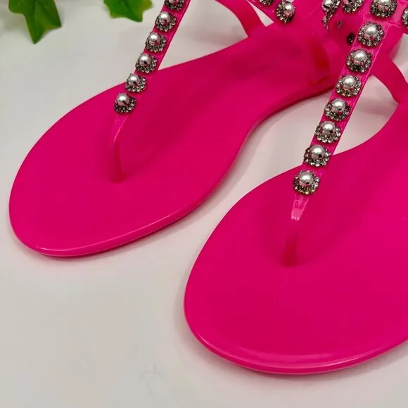 Stuart Weitzman Goldie Jelly Sandal in  Pink Size 8
