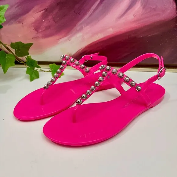 Stuart Weitzman Goldie Jelly Sandal in  Pink Size 8