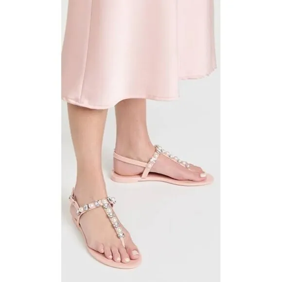 Stuart Weitzman Goldie Jelly Sandal in  Pink Size 8