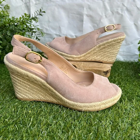 STUART WEITZMAN Jean Espadrille Platform WedgeSandal Women size 8 gently used
