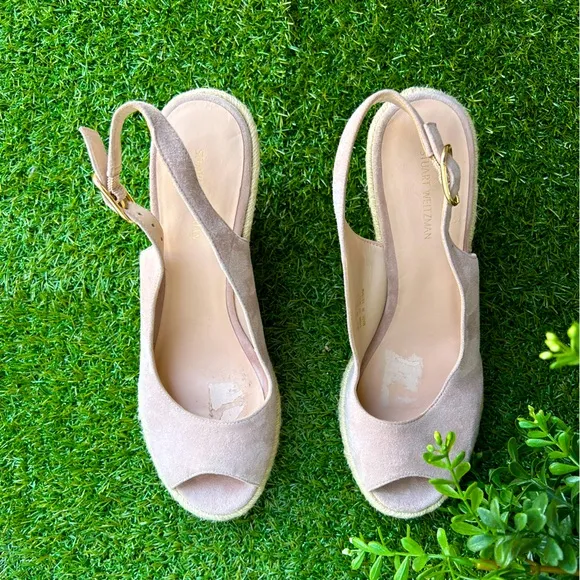 STUART WEITZMAN Jean Espadrille Platform WedgeSandal Women size 8 gently used