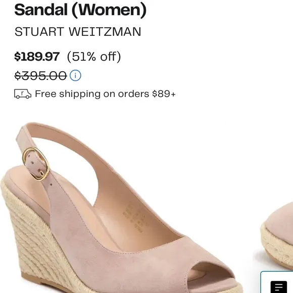 STUART WEITZMAN Jean Espadrille Platform WedgeSandal Women size 8 gently used