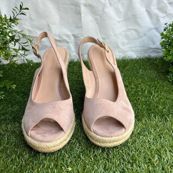 STUART WEITZMAN Jean Espadrille Platform WedgeSandal Women size 8 gently used