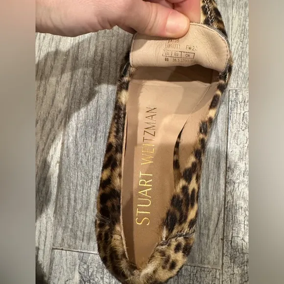 Stuart Weitzman leopard Jet calf hair loafers