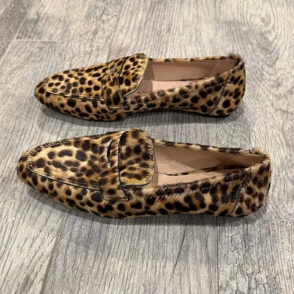 Stuart Weitzman leopard Jet calf hair loafers
