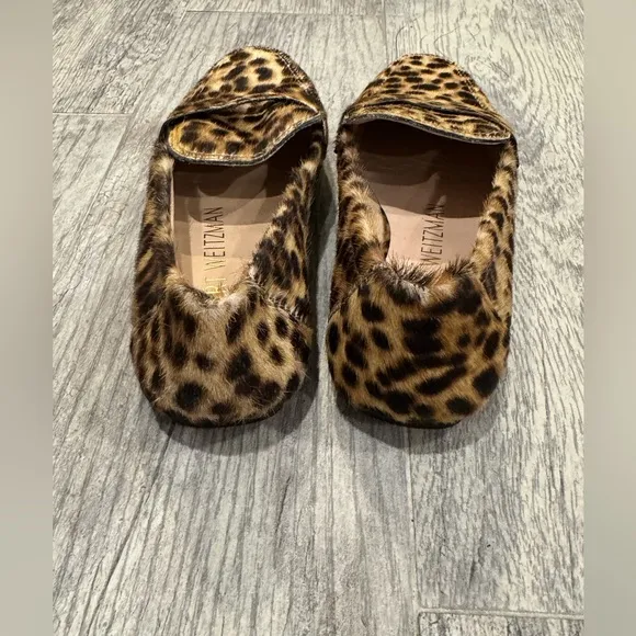 Stuart Weitzman leopard Jet calf hair loafers