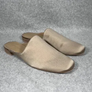 Stuart Weitzman Mulearky Adobe in Satin Slip-On Mules Womens 10 M Taupe Flats