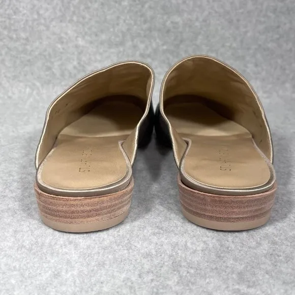 Stuart Weitzman Mulearky Adobe in Satin Slip-On Mules Womens 10 M Taupe Flats
