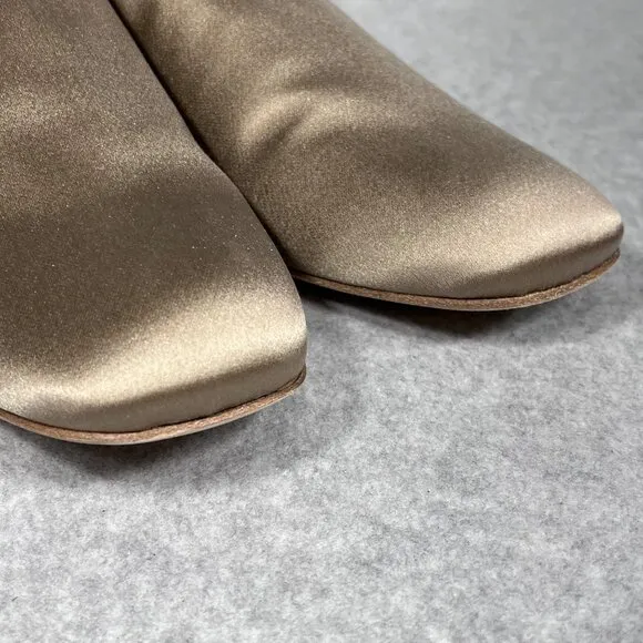 Stuart Weitzman Mulearky Adobe in Satin Slip-On Mules Womens 10 M Taupe Flats