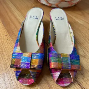 Stuart Weitzman Multicolor Bow Slingback Flats – Vintage, Made in Spain