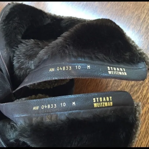 Stuart Weitzman Shearling trim suede boots...super nice!