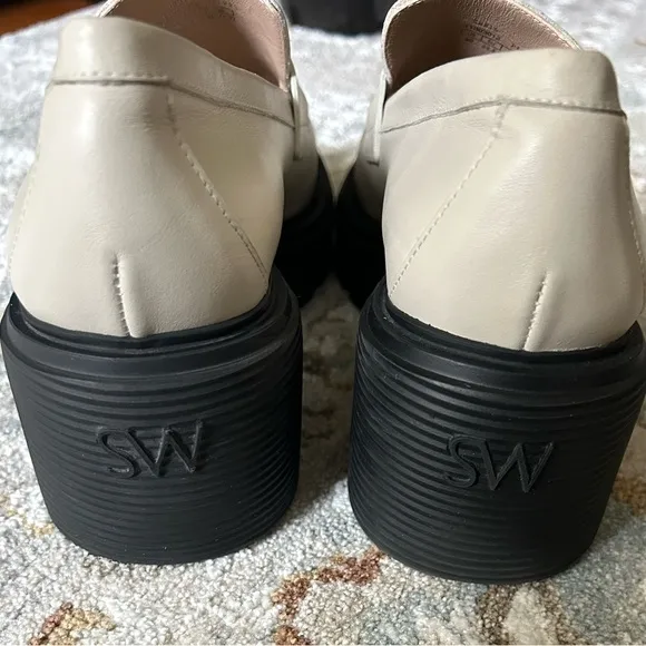 Stuart Weitzman Soho Lug Sole Chunky Heel Loafers Size 9 39.5