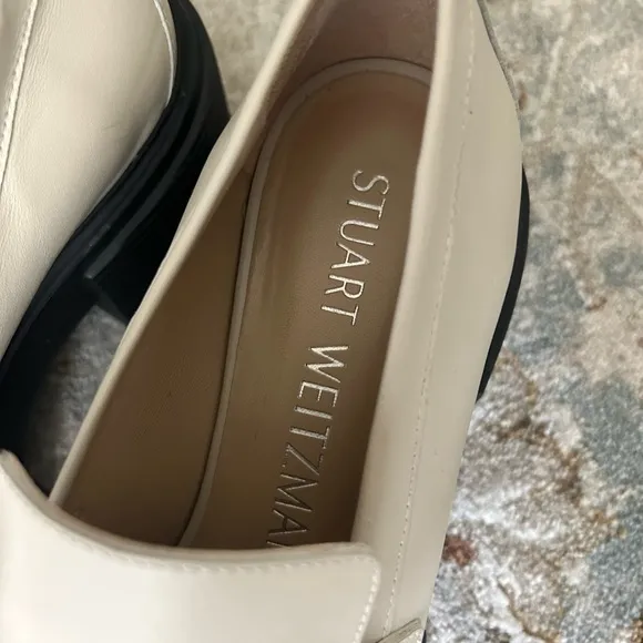 Stuart Weitzman Soho Lug Sole Chunky Heel Loafers Size 9 39.5