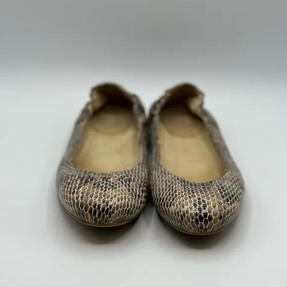 Stuart Weitzman Women's Snakeskin Ballet Flats Almond Toe Shoes Size 8.5