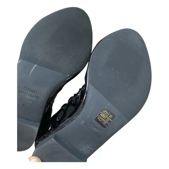 STUART WEITZMANGabby Scrunched Patent Leather Ballet Flats Sz 6