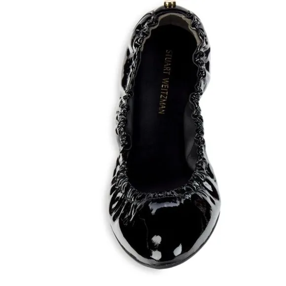 STUART WEITZMANGabby Scrunched Patent Leather Ballet Flats Sz 6