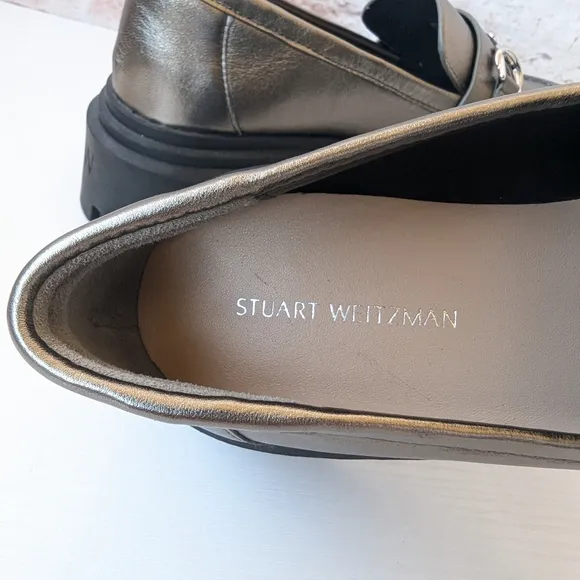 Stuart Weitzman.Owen Chunky Leather Platform Bit Loafers
