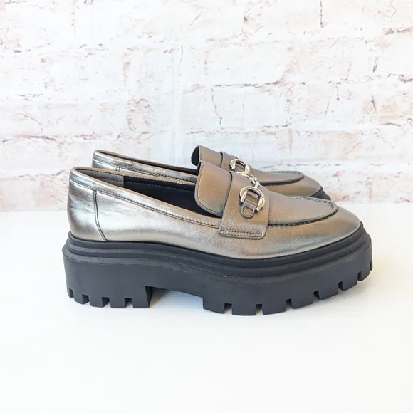 Stuart Weitzman.Owen Chunky Leather Platform Bit Loafers