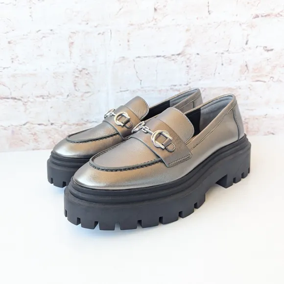 Stuart Weitzman.Owen Chunky Leather Platform Bit Loafers