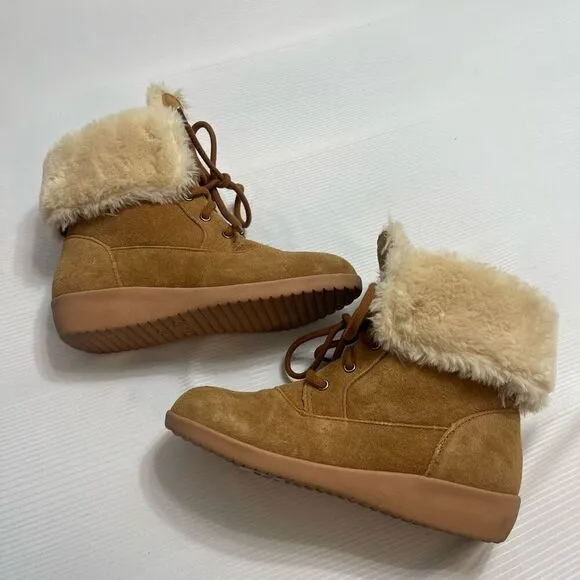 Style &amp; Company Brown Suede Shearling Boots Size 8 M New