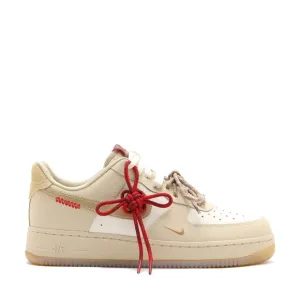 Stylish Cream and Red Sneakers