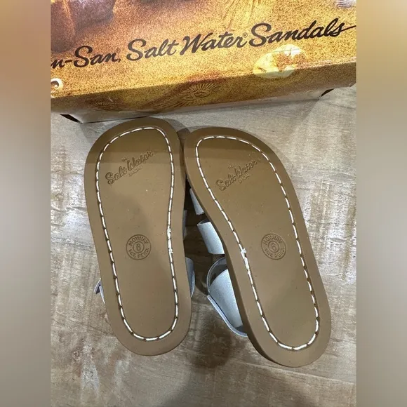 Sun salt Water metallic silver kids baby girls sandals shoes NIB