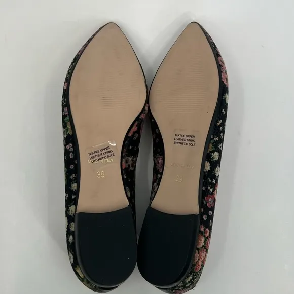 Sundance Marais black floral velvet flats