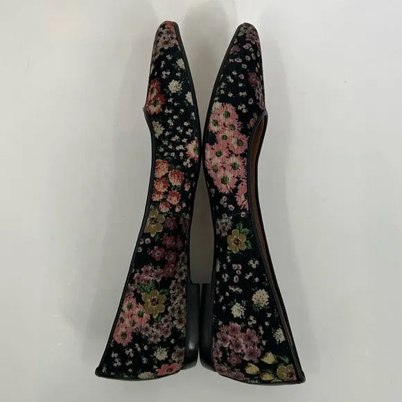 Sundance Marais black floral velvet flats