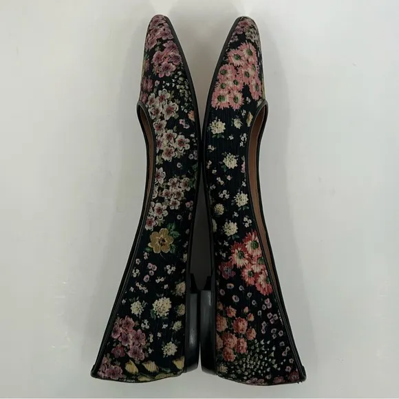 Sundance Marais black floral velvet flats