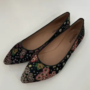 Sundance Marais black floral velvet flats