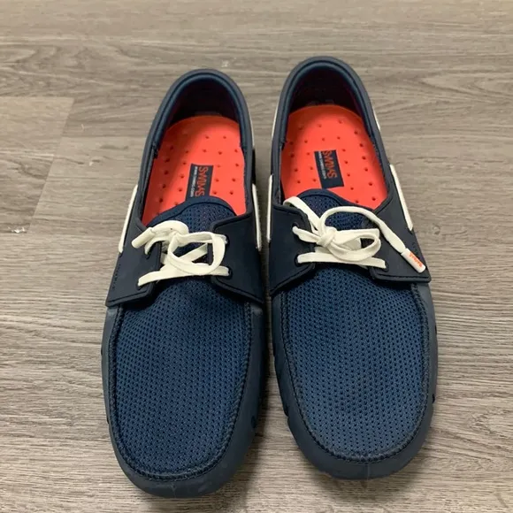Swims - mens waterproof boat loafers - navy blue - size 8