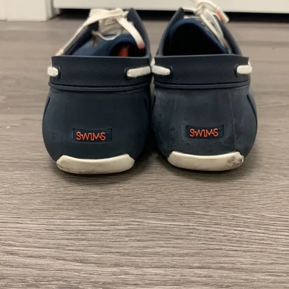 Swims - mens waterproof boat loafers - navy blue - size 8