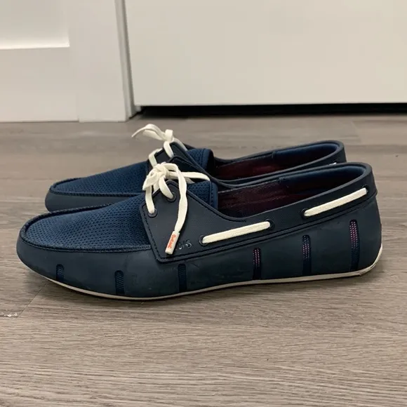 Swims - mens waterproof boat loafers - navy blue - size 8