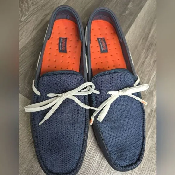Swims Navy &amp; White loafer slip on boat water washable shoes mens 11