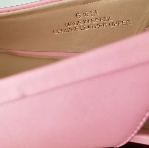 ❗Talbots Jackie Kennedy Style Pink Bow Leather Slingback Flats 6.5❗