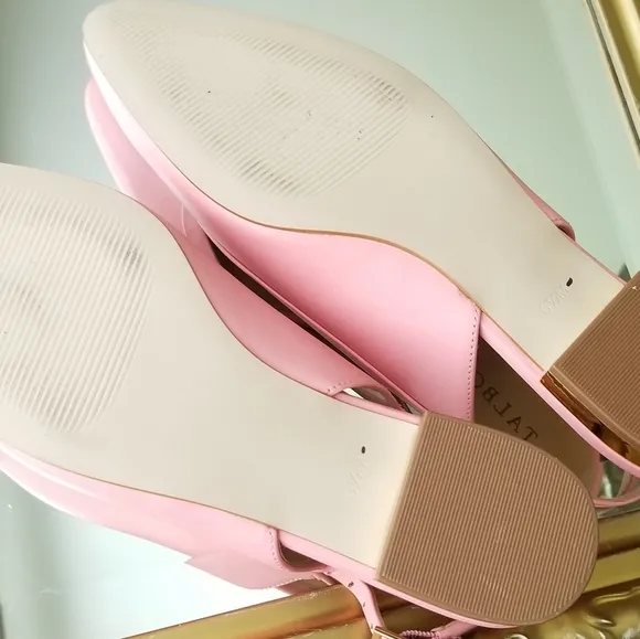❗Talbots Jackie Kennedy Style Pink Bow Leather Slingback Flats 6.5❗