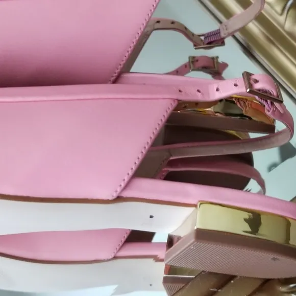❗Talbots Jackie Kennedy Style Pink Bow Leather Slingback Flats 6.5❗