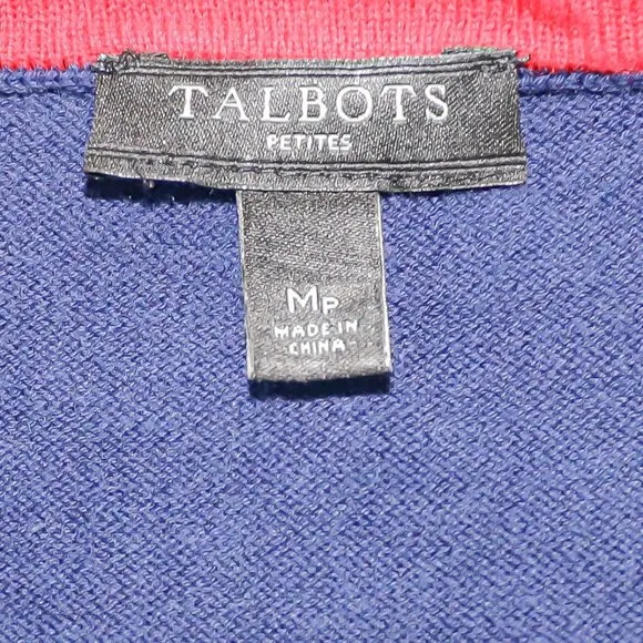 Talbots Preppy Navy Blue Crew Neck London Lightweight Classic Sweater Knitwear